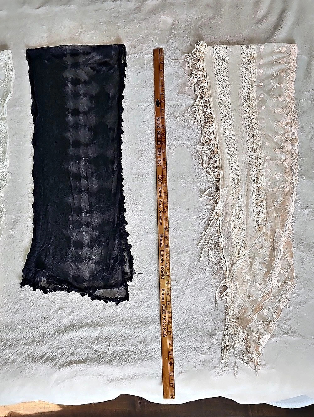 Pier 1 Imports Three Lace Scarves in White, Black & Pink Like New - Picture 3 of 11